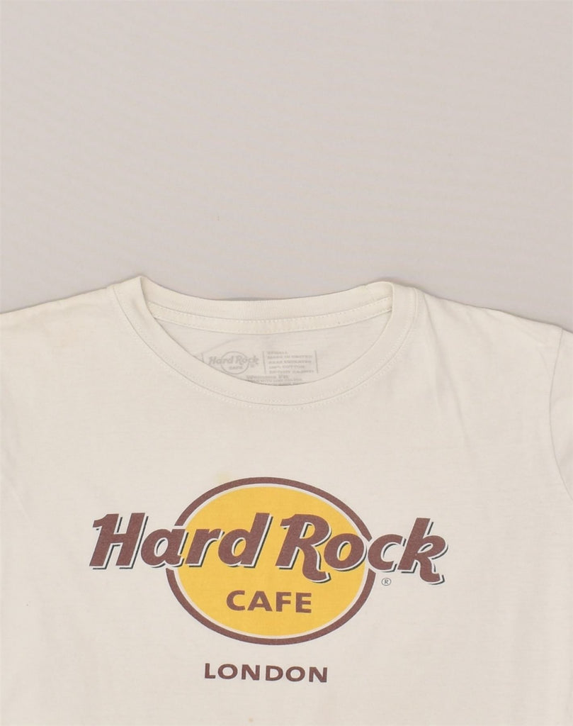 HARD ROCK CAFE Womens London Graphic T-Shirt Top UK 6 XS White Cotton | Vintage Hard Rock Cafe | Thrift | Second-Hand Hard Rock Cafe | Used Clothing | Messina Hembry 