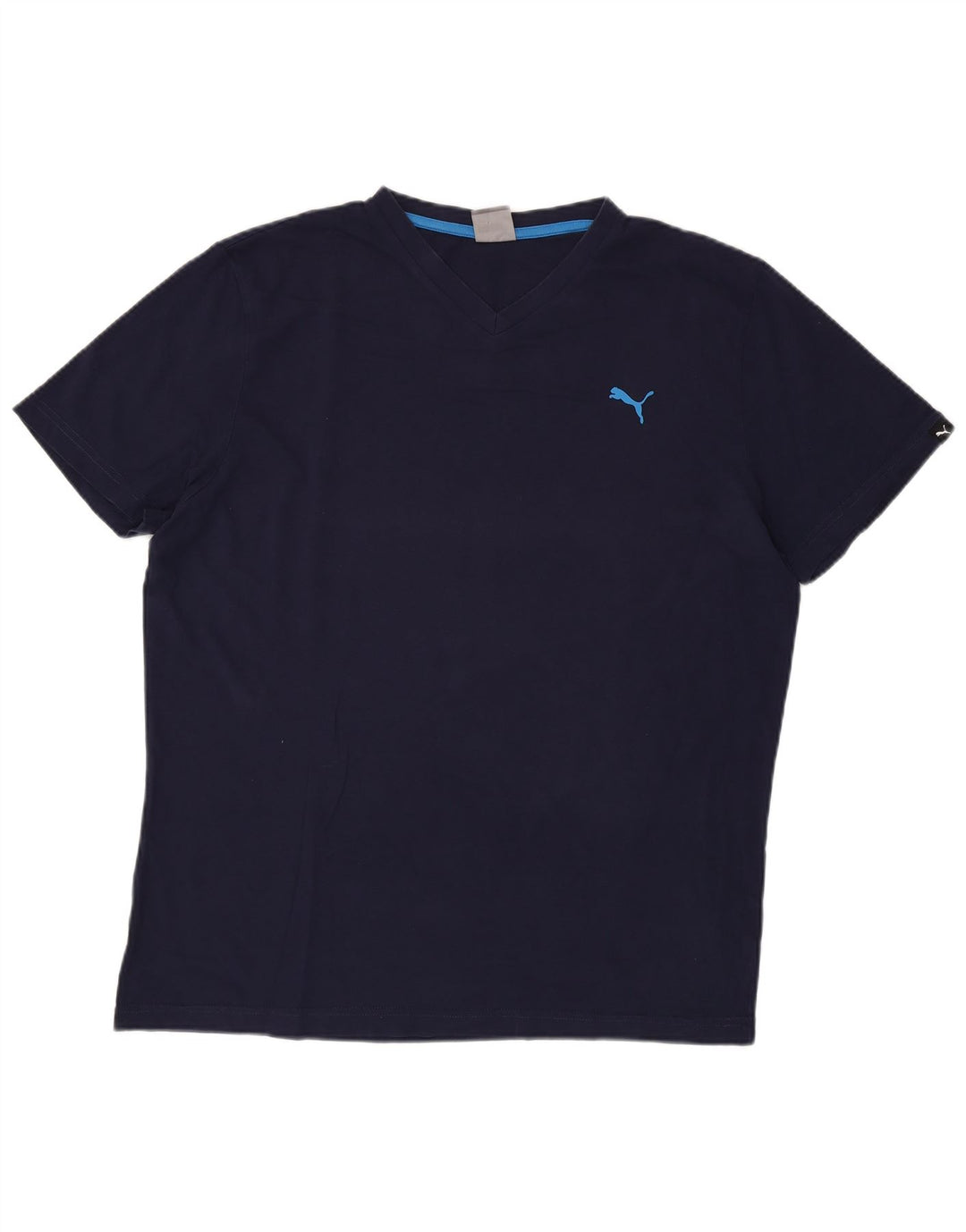 PUMA Mens T-Shirt Top XL Navy Blue Cotton