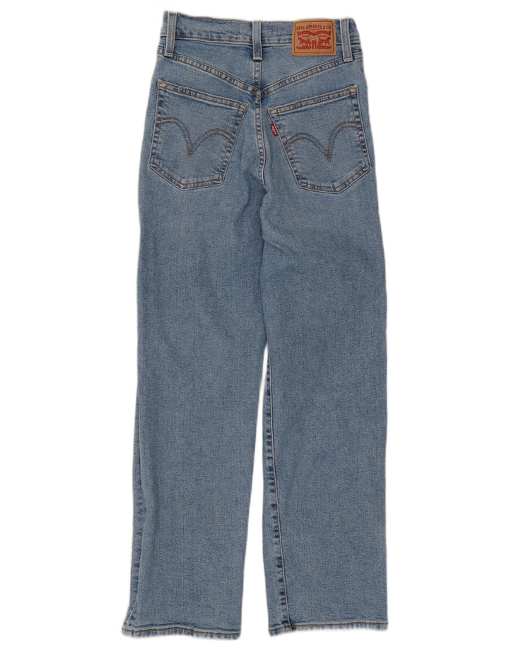Levi's Womens Ribcage Straight Jeans W25 L27 Blue Cotton