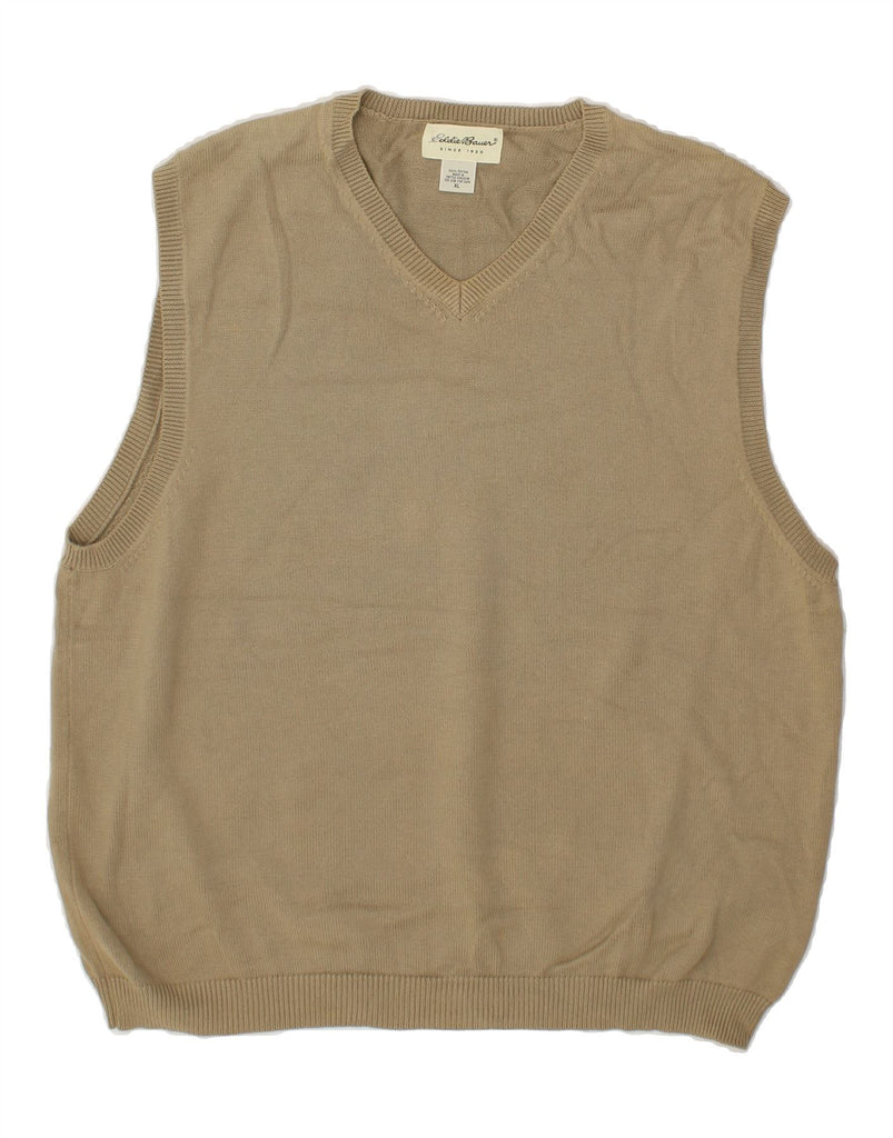 EDDIE BAUER Mens Vest Tank Top XL Beige Cotton Vintage Eddie Bauer and Second-Hand Eddie Bauer from Messina Hembry 