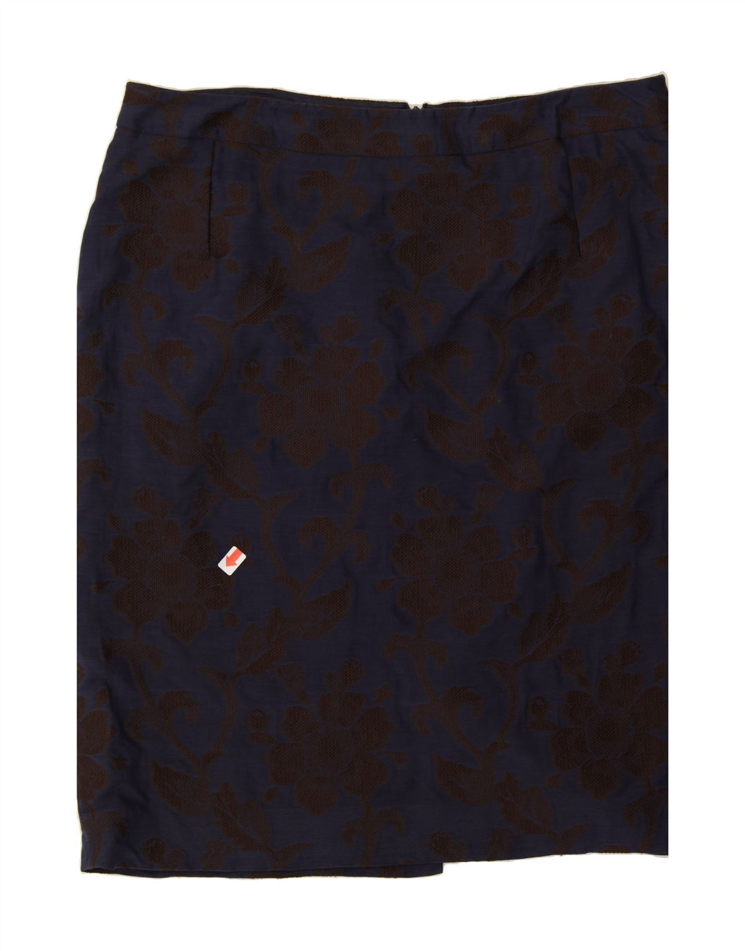 JIGSAW Womens Pencil Skirt US 12 Large W32 Navy Blue Floral Polyester Vintage Jigsaw and Second-Hand Jigsaw from Messina Hembry 