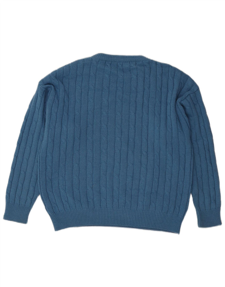 Vintage Mens Crew Neck Jumper Sweater Large Blue