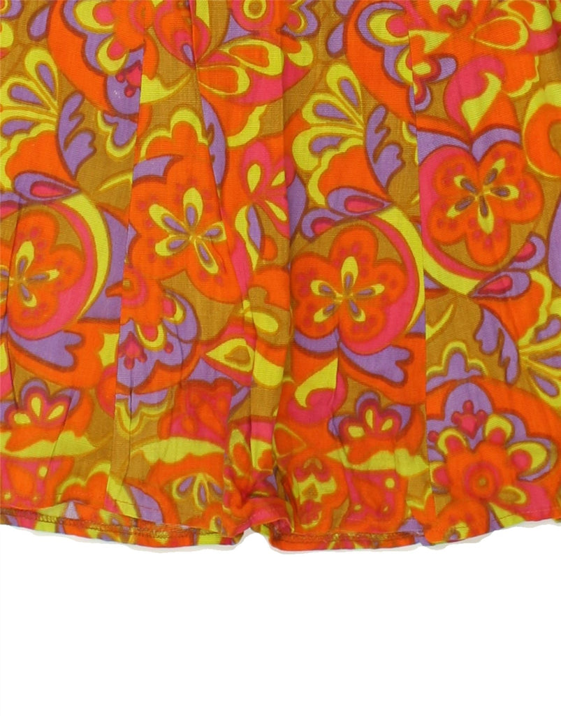 VINTAGE Womens A-Line Skirt W26 Small Orange Floral | Vintage Vintage | Thrift | Second-Hand Vintage | Used Clothing | Messina Hembry 