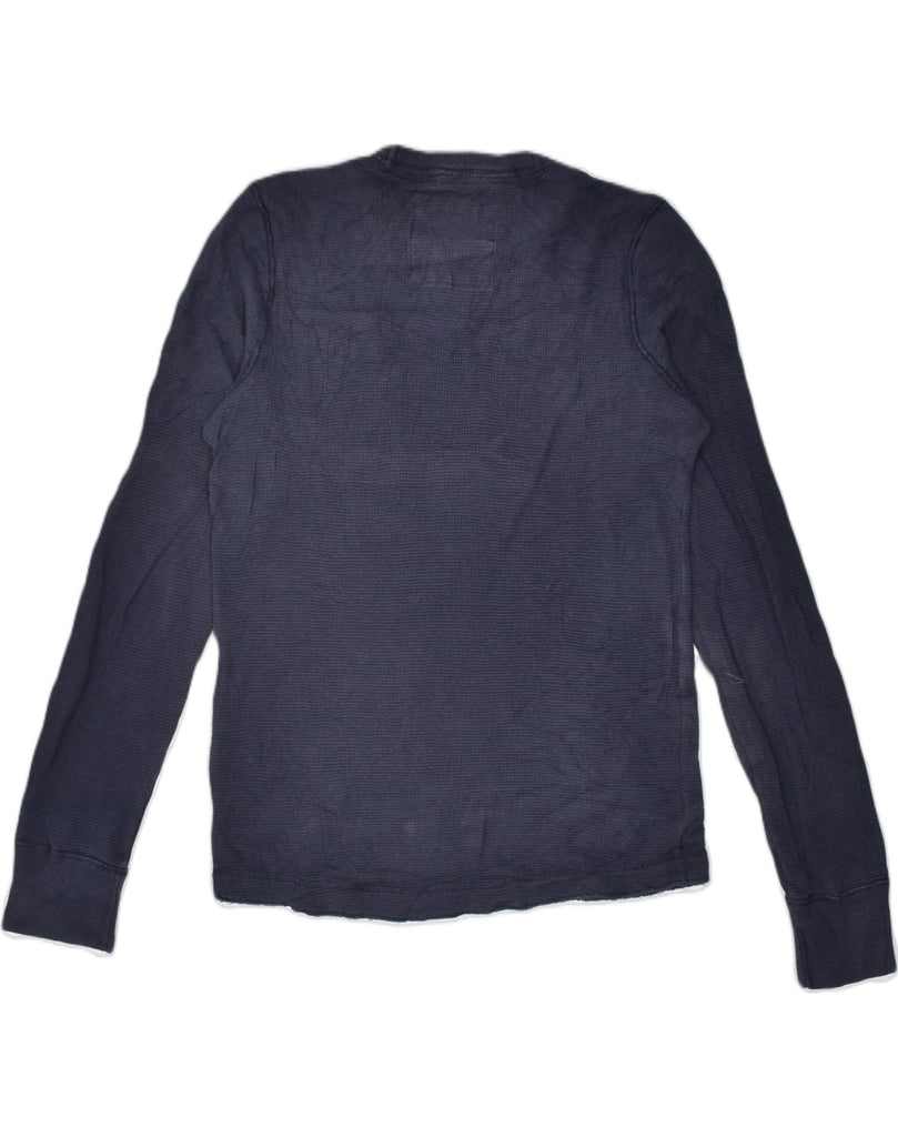 HOLLISTER Mens Top Long Sleeve Small Navy Blue Cotton | Vintage | Thrift | Second-Hand | Used Clothing | Messina Hembry 