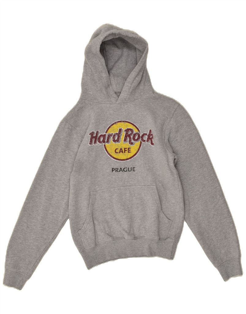 HARD ROCK CAFE Womens Prague Graphic Hoodie Jumper UK 10 Small Grey Cotton | Vintage Hard Rock Cafe | Thrift | Second-Hand Hard Rock Cafe | Used Clothing | Messina Hembry 