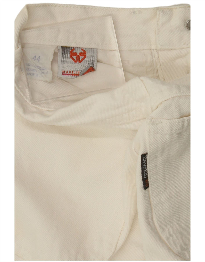 STEFANEL Womens High Waist Jeans IT 44 Medium W24 L27 Off White Cotton