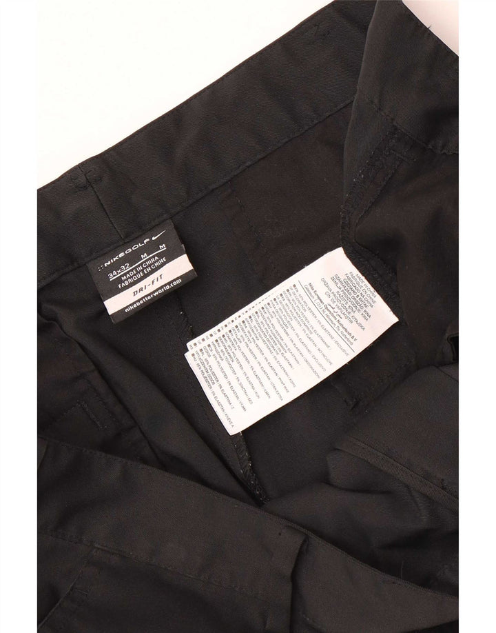 Nike Mens Dri Fit Straight Chino Trousers W34 L32 Black Polyester