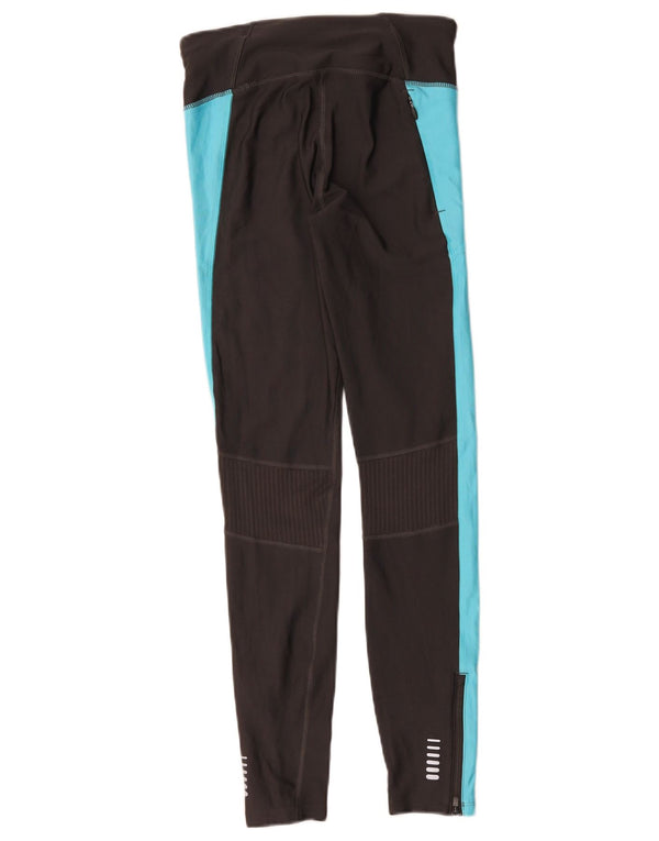 Under Armour Womens Heat Gear Leggings UK 8 Small Black Colourblock