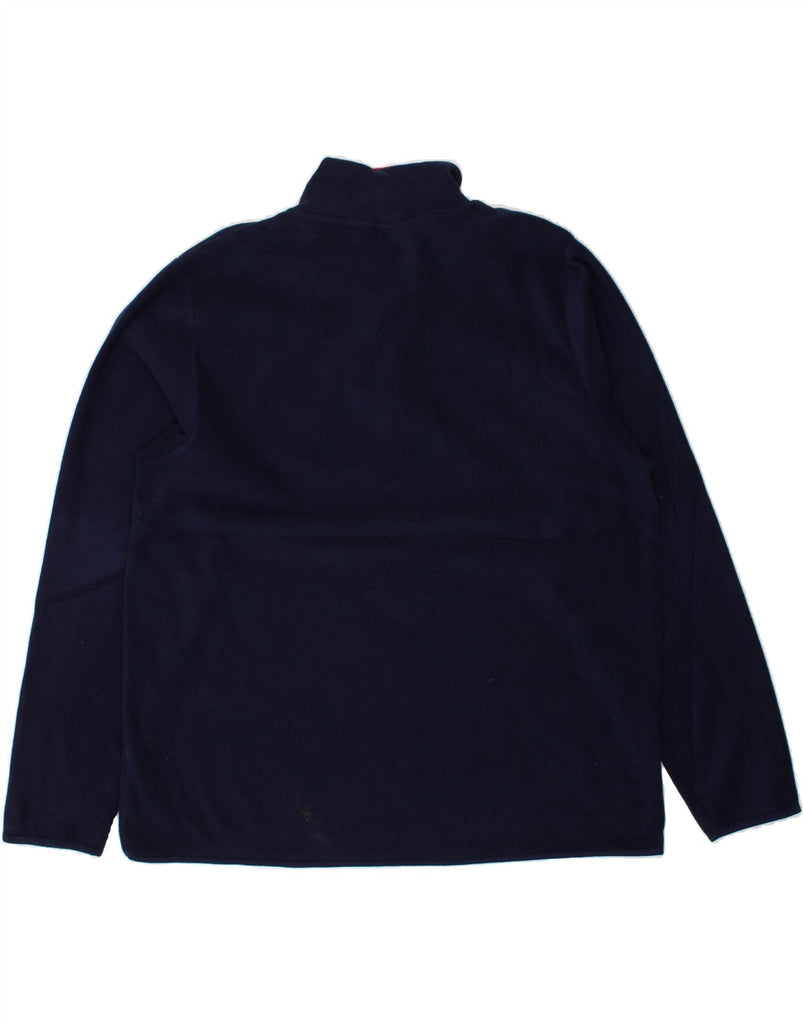 PIERRE CARDIN Mens Zip Neck Fleece Jumper 4XL Navy Blue Colourblock | Vintage Pierre Cardin | Thrift | Second-Hand Pierre Cardin | Used Clothing | Messina Hembry 
