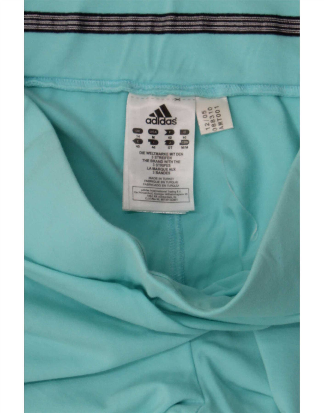 Adidas Womens Regular Tracksuit Trousers Medium Turquoise Cotton
