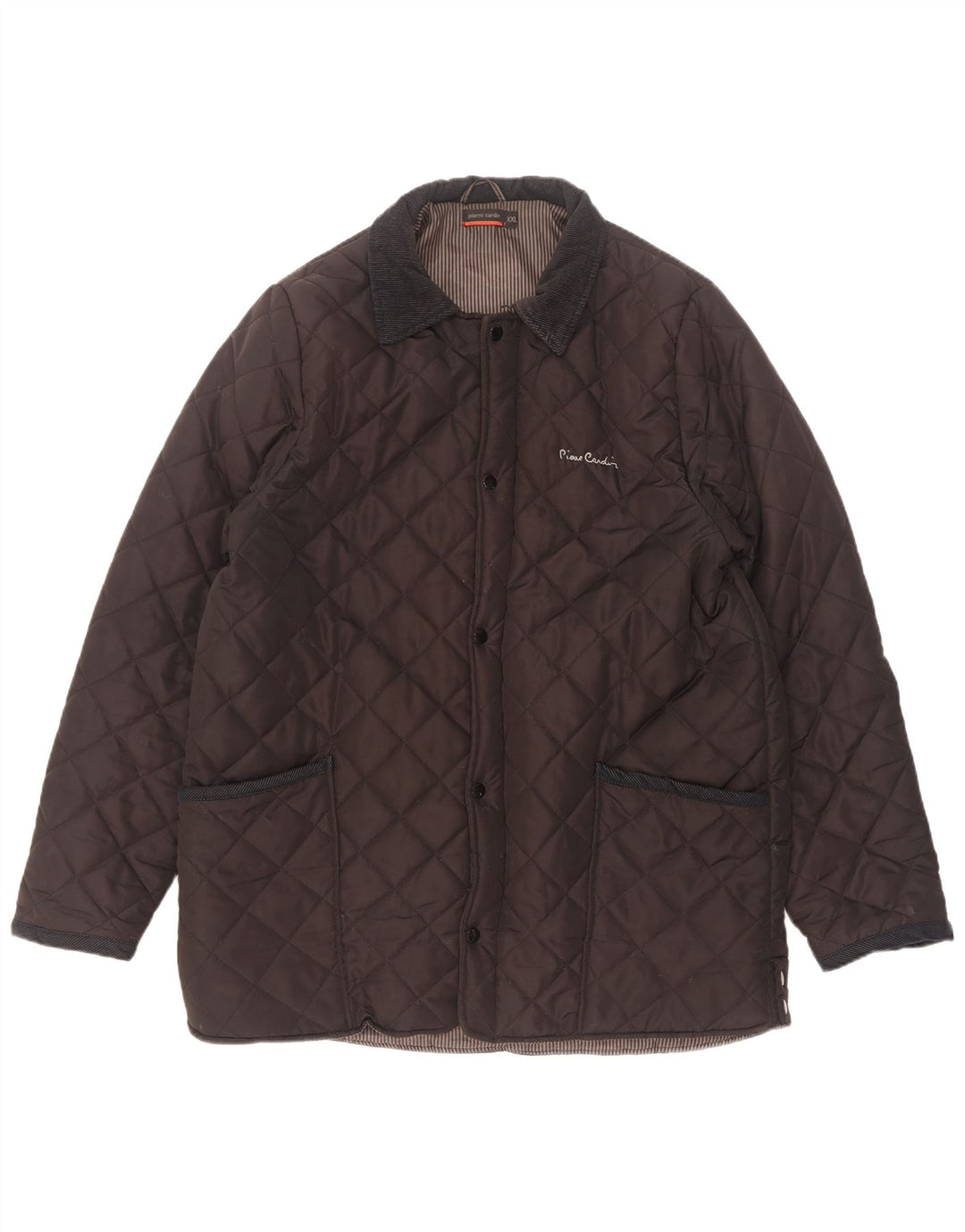 Pierre Cardin Mens Quilted Jacket UK 44 2XL Brown Polyester