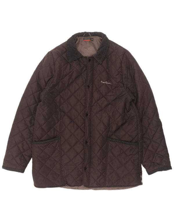 Pierre Cardin Mens Quilted Jacket UK 44 2XL Brown Polyester