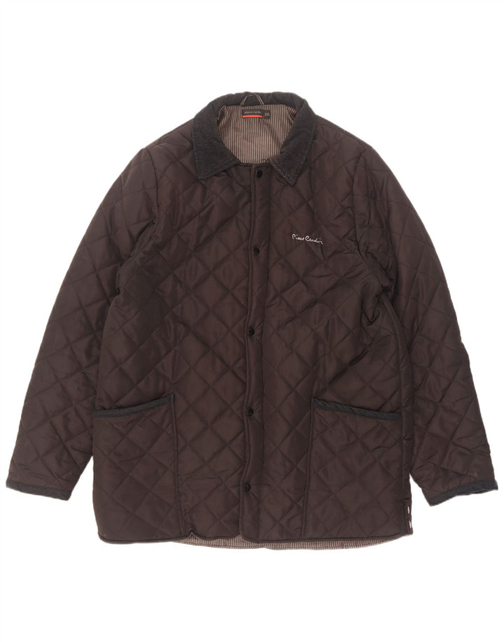 Pierre Cardin Mens Quilted Jacket UK 44 2XL Brown Polyester