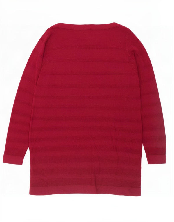 Marks & Spencer Womens Top Long Sleeve UK 22 3XL Burgundy Acrylic