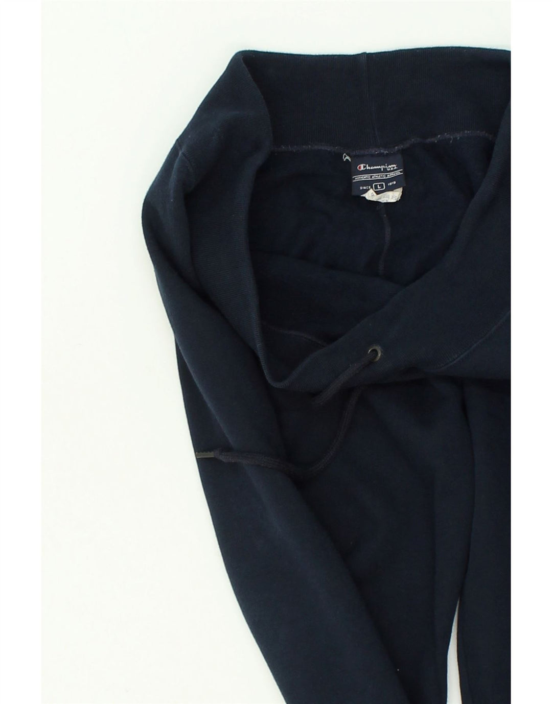 CHAMPION Womens Tracksuit Trousers UK 14 Large Navy Blue Cotton | Vintage Champion | Thrift | Second-Hand Champion | Used Clothing | Messina Hembry 