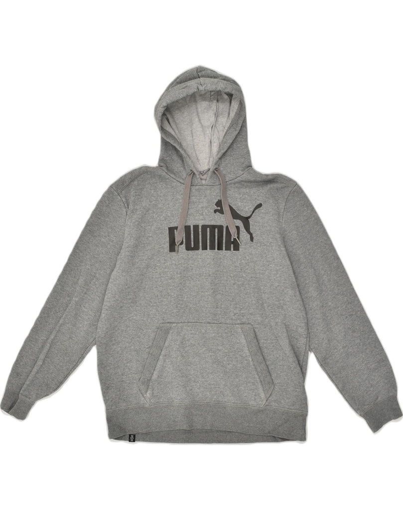 PUMA Mens Graphic Hoodie Jumper Large Grey Cotton | Vintage Puma | Thrift | Second-Hand Puma | Used Clothing | Messina Hembry 