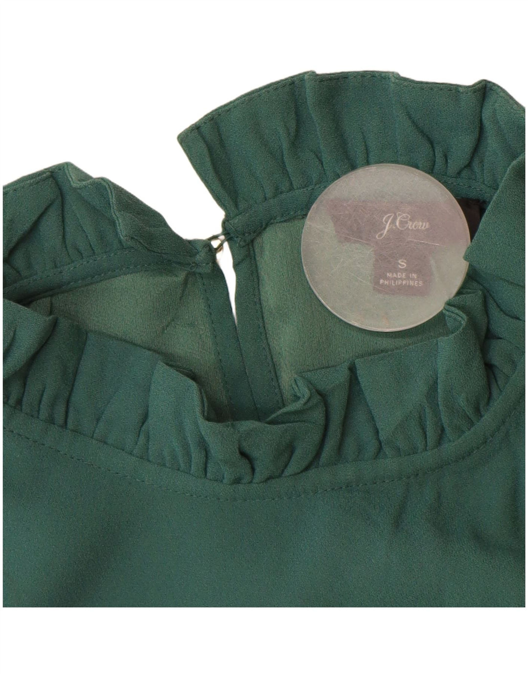 J. Crew Womens Blouse Top UK 10 Small Green Polyester