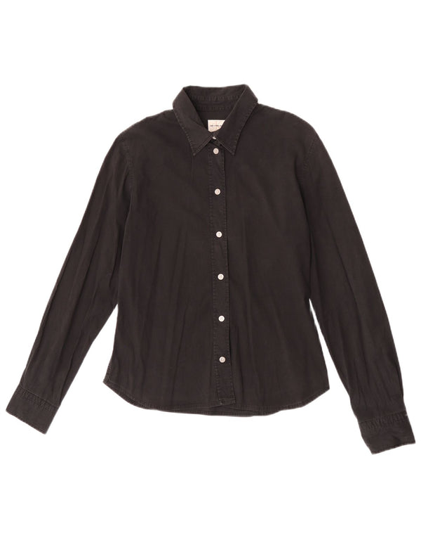Calvin Klein Jeans Womens Shirt UK 12 Medium Black Cotton
