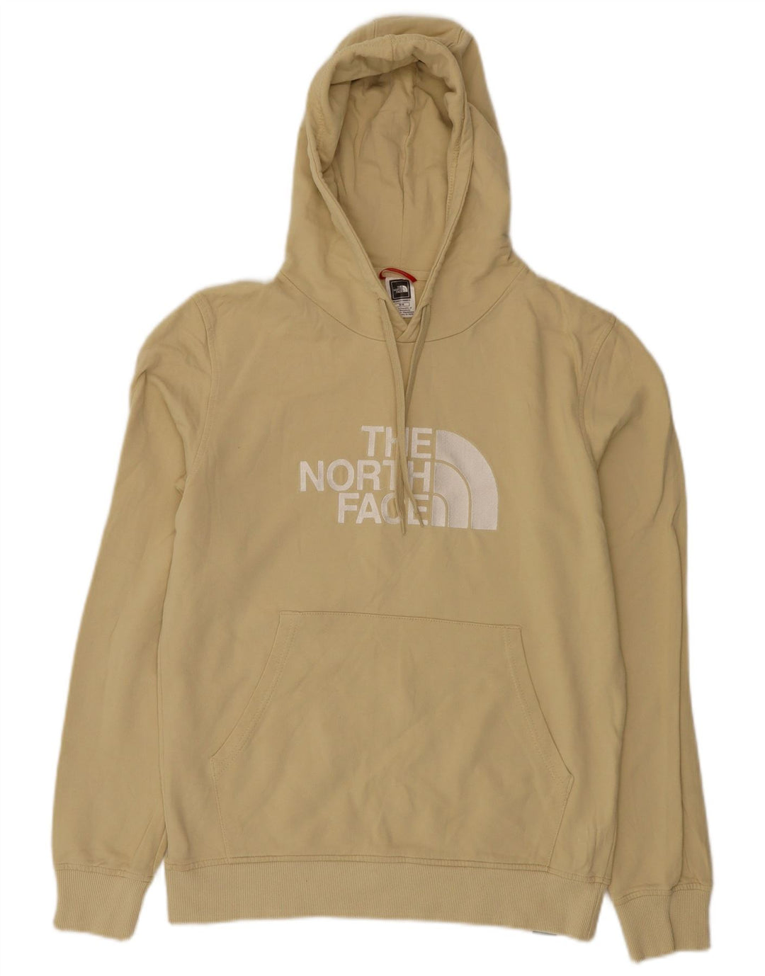 The North Face Mens Graphic Hoodie Jumper Medium Beige Cotton