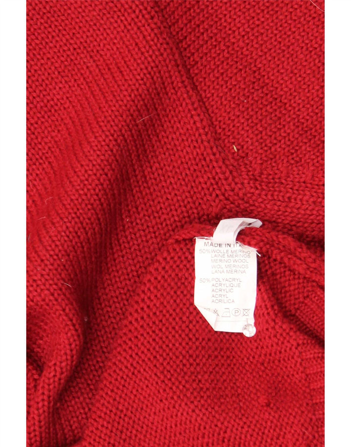 Daniel Hechter Mens Crew Neck Jumper Sweater 4XL Burgundy Wool