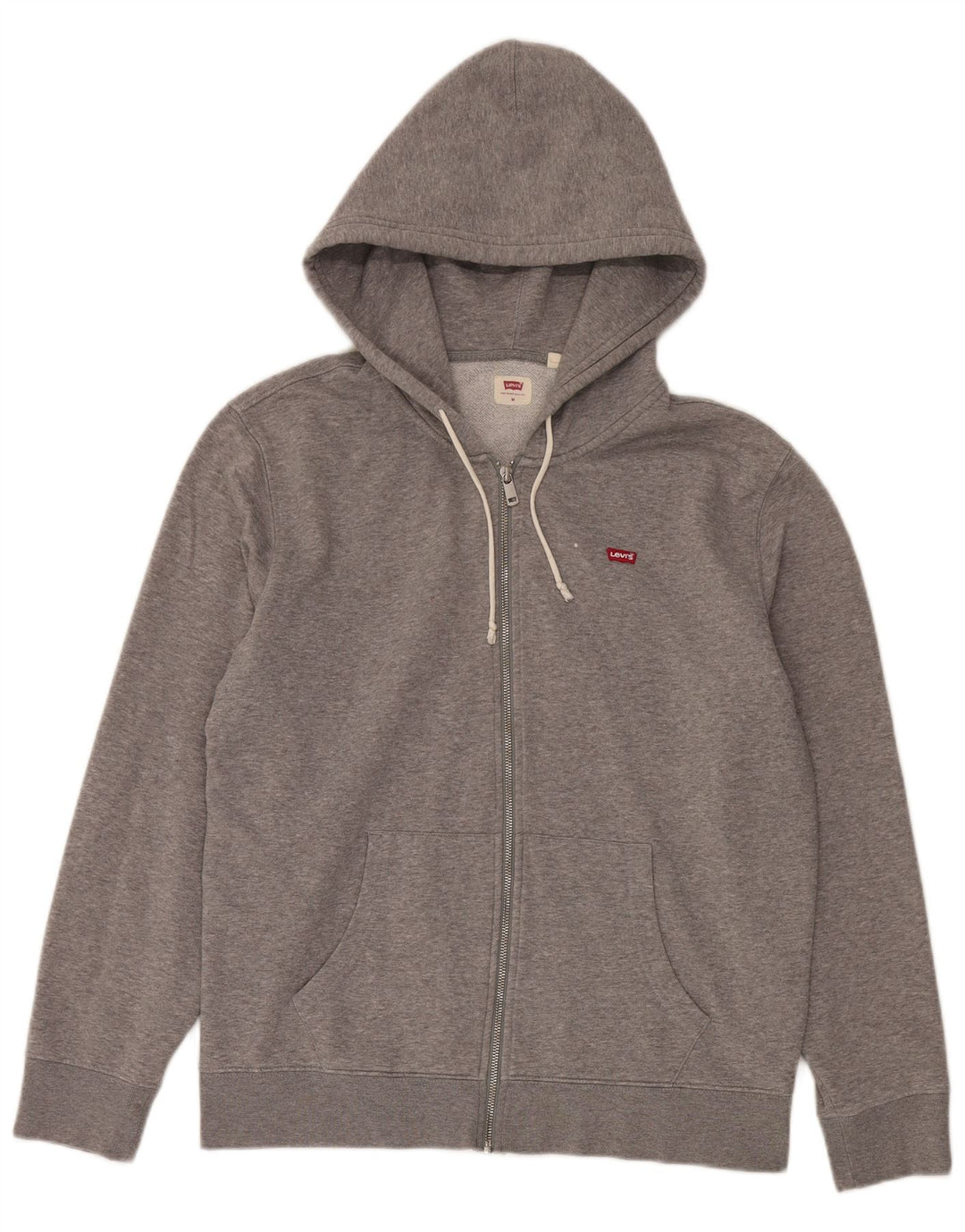 Levi's Mens Zip Hoodie Sweater Medium Grey Flecked Cotton