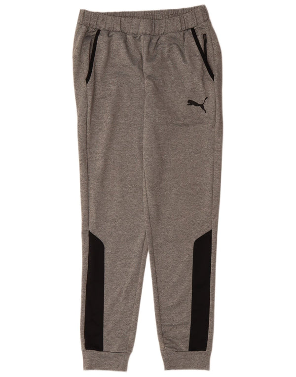 Puma Mens Tracksuit Trousers Joggers Medium Grey Colourblock Polyester