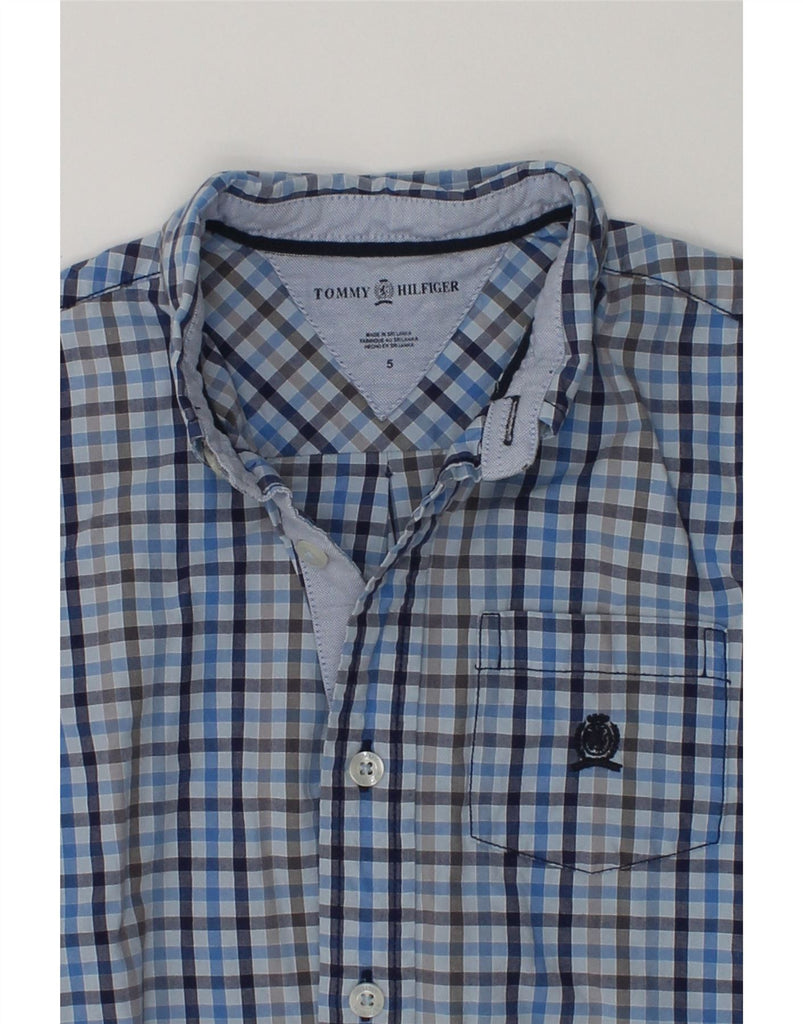 TOMMY HILFIGER Boys Shirt 4-5 Years Blue Check Cotton | Vintage Tommy Hilfiger | Thrift | Second-Hand Tommy Hilfiger | Used Clothing | Messina Hembry 