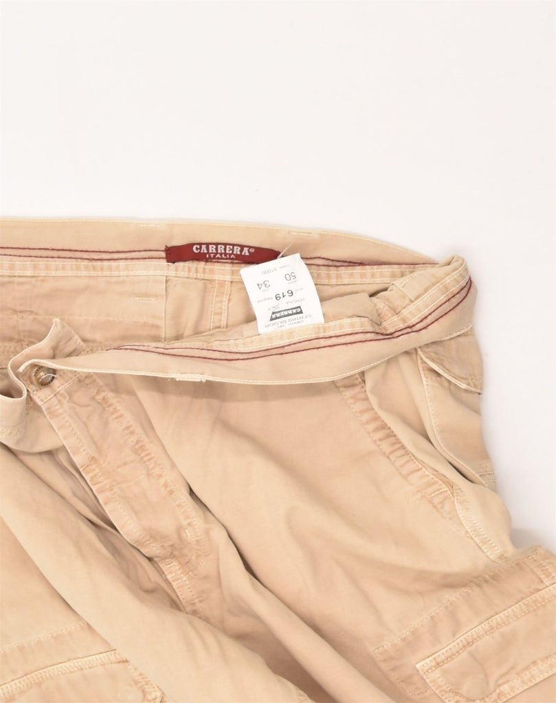 CARRERA Mens Slim Cargo Trousers W34 L37 Beige Cotton | Vintage Carrera | Thrift | Second-Hand Carrera | Used Clothing | Messina Hembry 