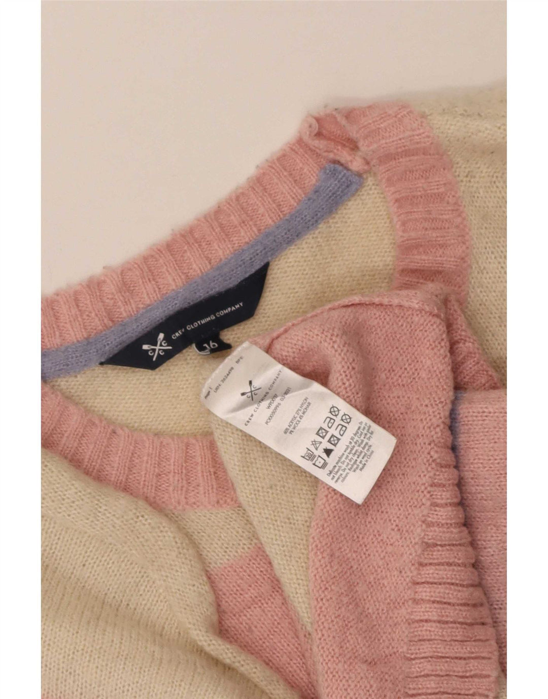 Crew Clothing Womens Neck Jumper Sweater UK 16 Large Multicoloured