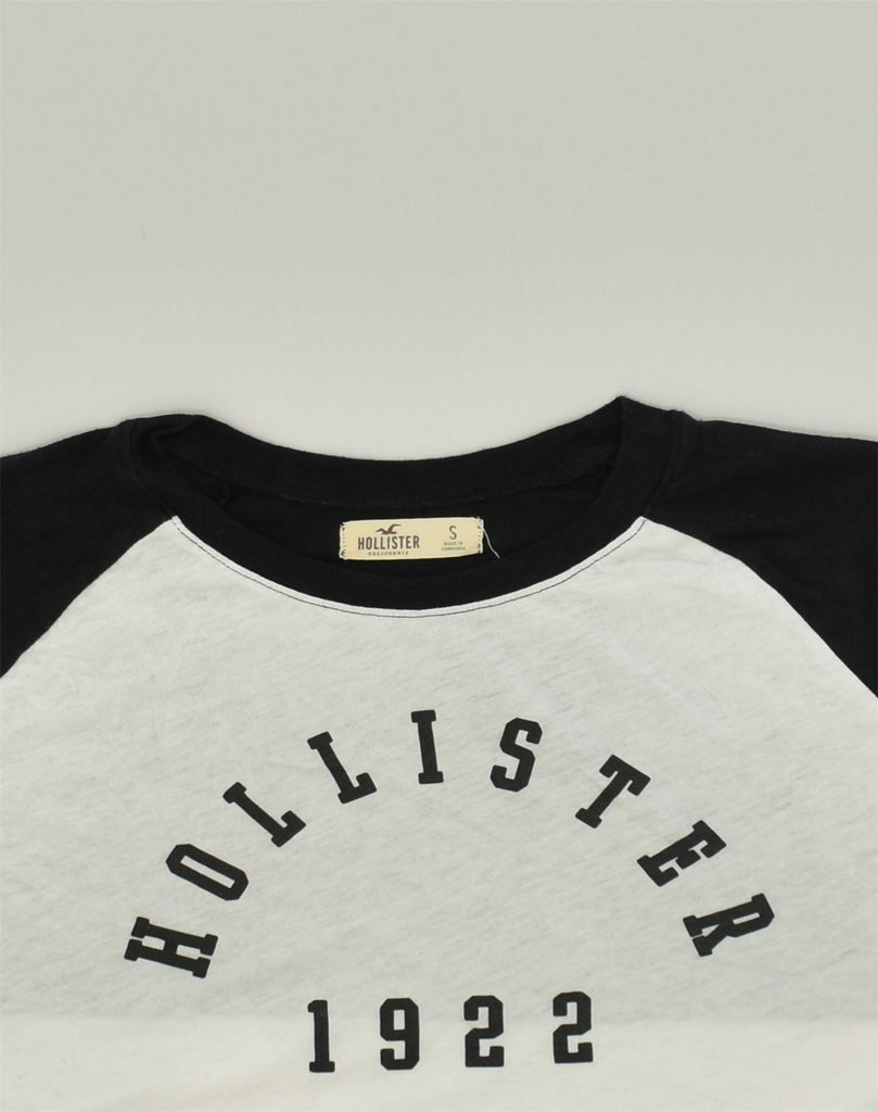 HOLLISTER Womens Graphic Top Long Sleeve UK 10 Small White Colourblock | Vintage Hollister | Thrift | Second-Hand Hollister | Used Clothing | Messina Hembry 