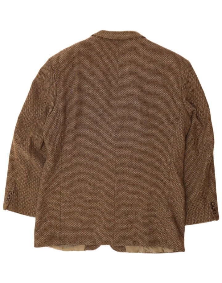 Hugo Boss Mens 3 Button Blazer Jacket EU 52 XL Brown Virgin Wool