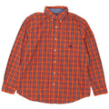 Chaps Mens Shirt XL Orange Check Cotton