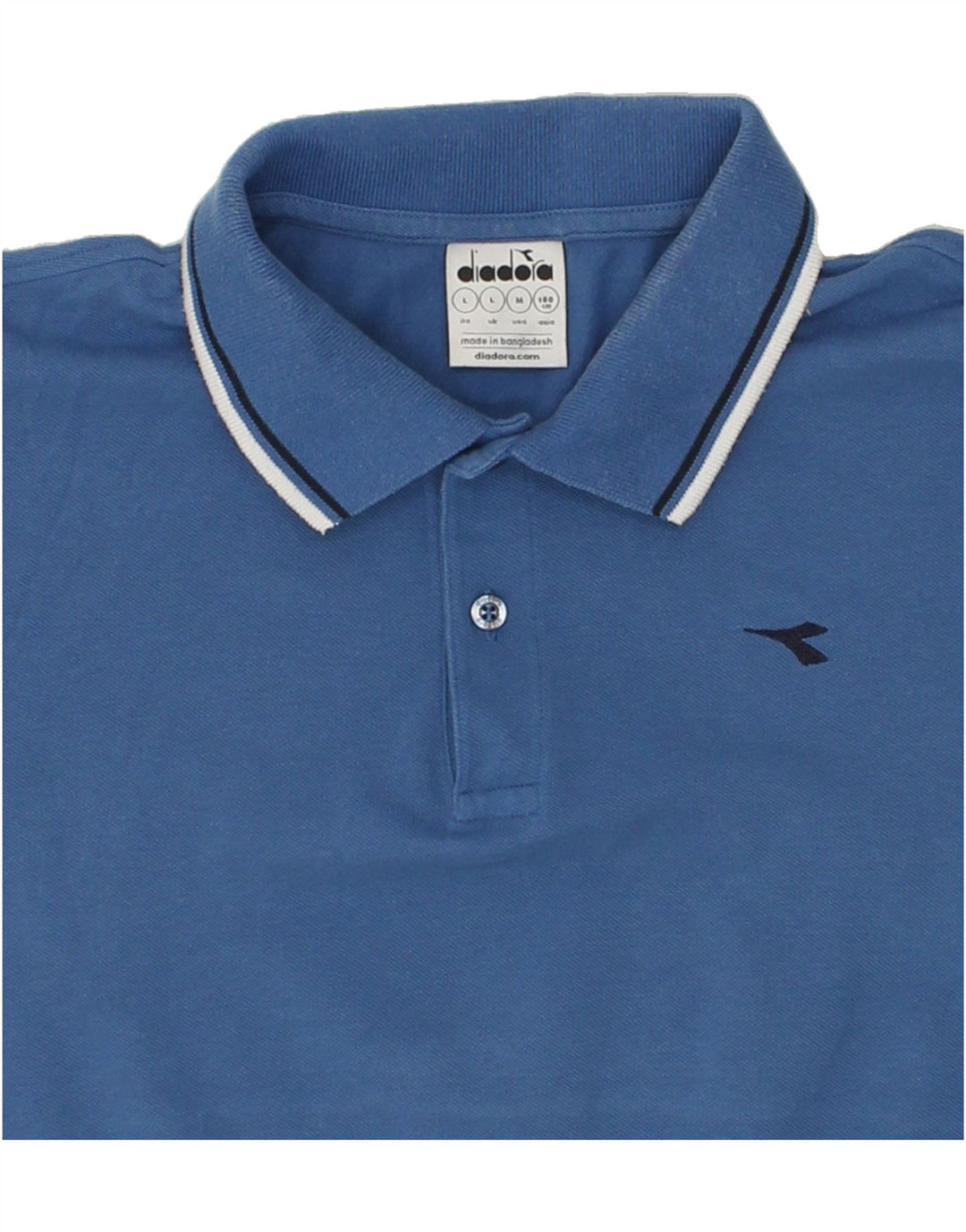 DIADORA Mens Polo Shirt Large Navy Blue Cotton Vintage Diadora and Second-Hand Diadora from Messina Hembry 
