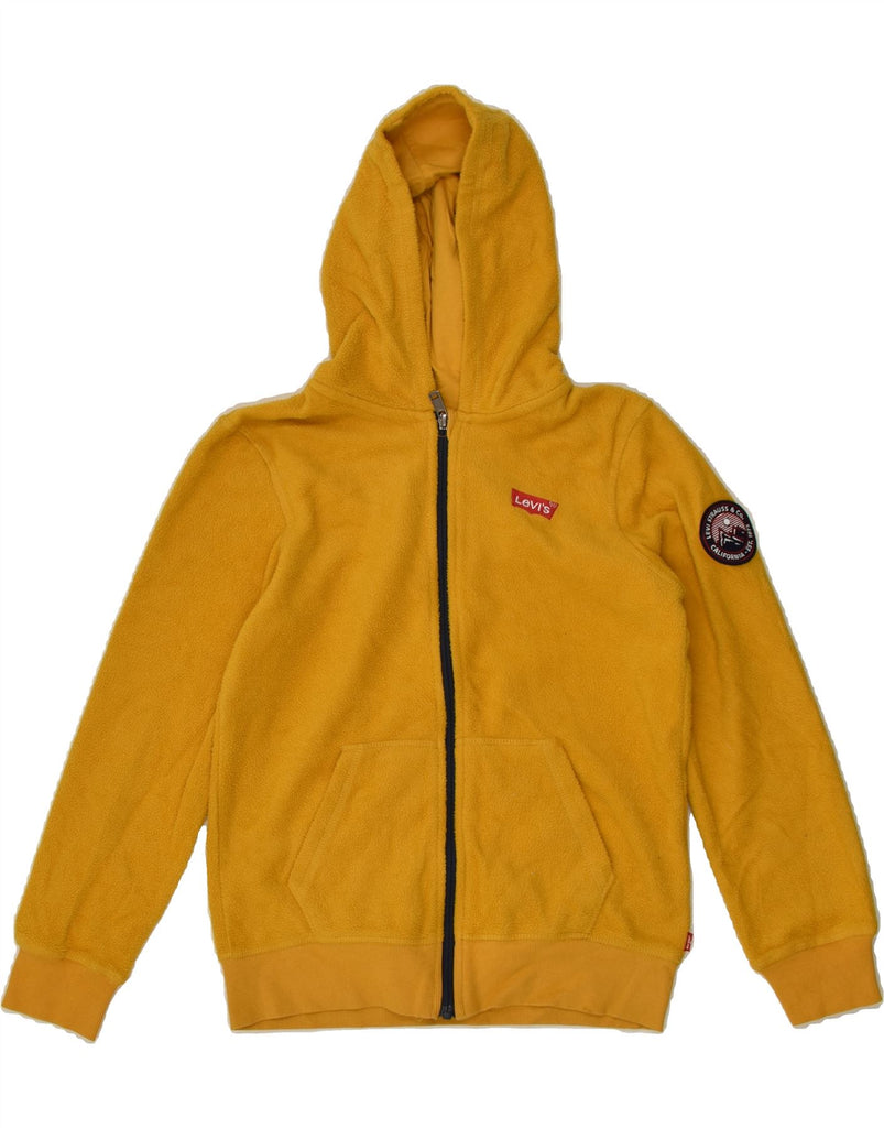 LEVI'S Boys Graphic Hooded Fleece Jacket 13-14 Years Yellow Polyester | Vintage Levi's | Thrift | Second-Hand Levi's | Used Clothing | Messina Hembry 