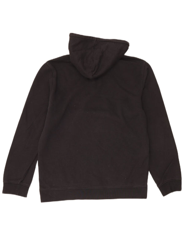 Champion Mens Graphic Zip Neck Hoodie Jumper XL Black Cotton