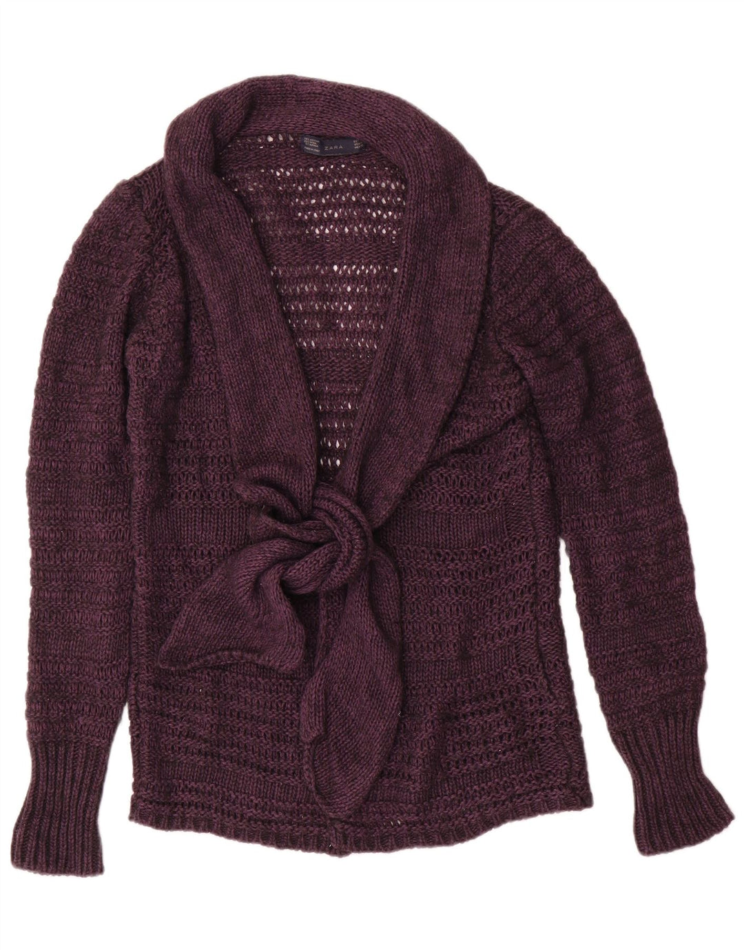Zara Womens Cardigan Sweater UK 14 Medium Purple Acrylic