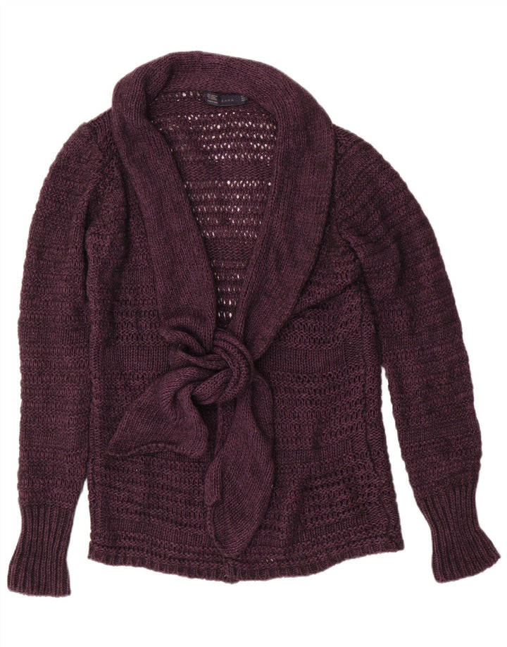 Zara Womens Cardigan Sweater UK 14 Medium Purple Acrylic