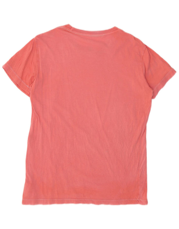 Diesel Mens Graphic T-Shirt Top Medium Pink Cotton