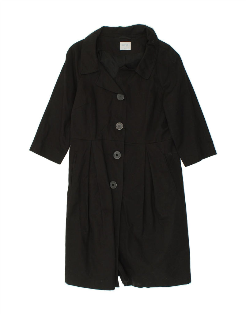 OASIS Womens Overcoat IT 42 Medium Black Cotton Vintage Oasis and Second-Hand Oasis from Messina Hembry 