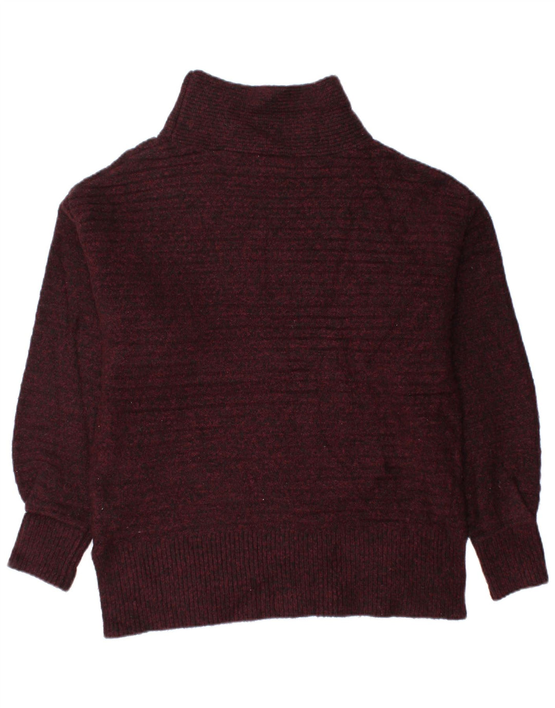 TOPSHOP Womens Turtle Neck Jumper Sweater UK 8 Small Burgundy Flecked