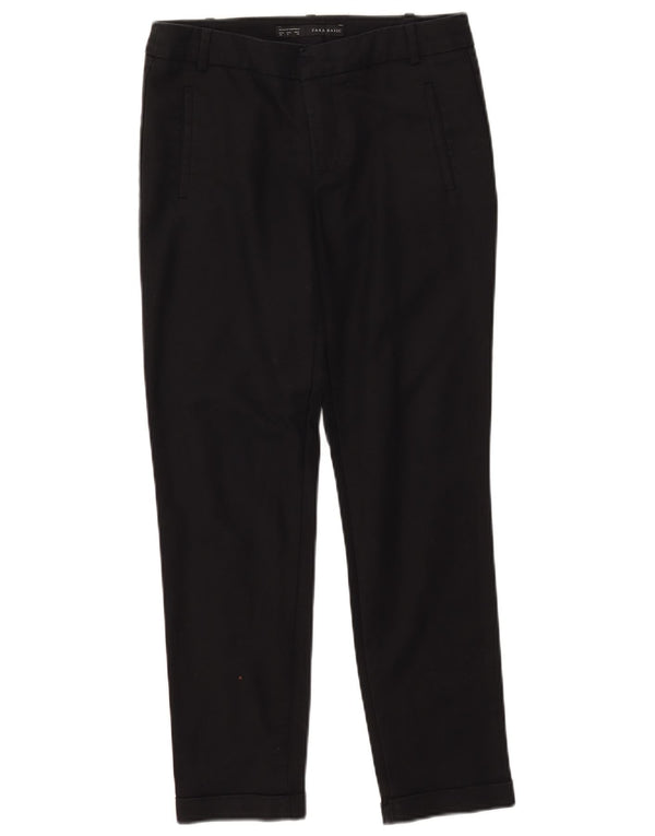 Zara Womens Slim Chino Trousers EU 36 XS W26 L26 Black Cotton