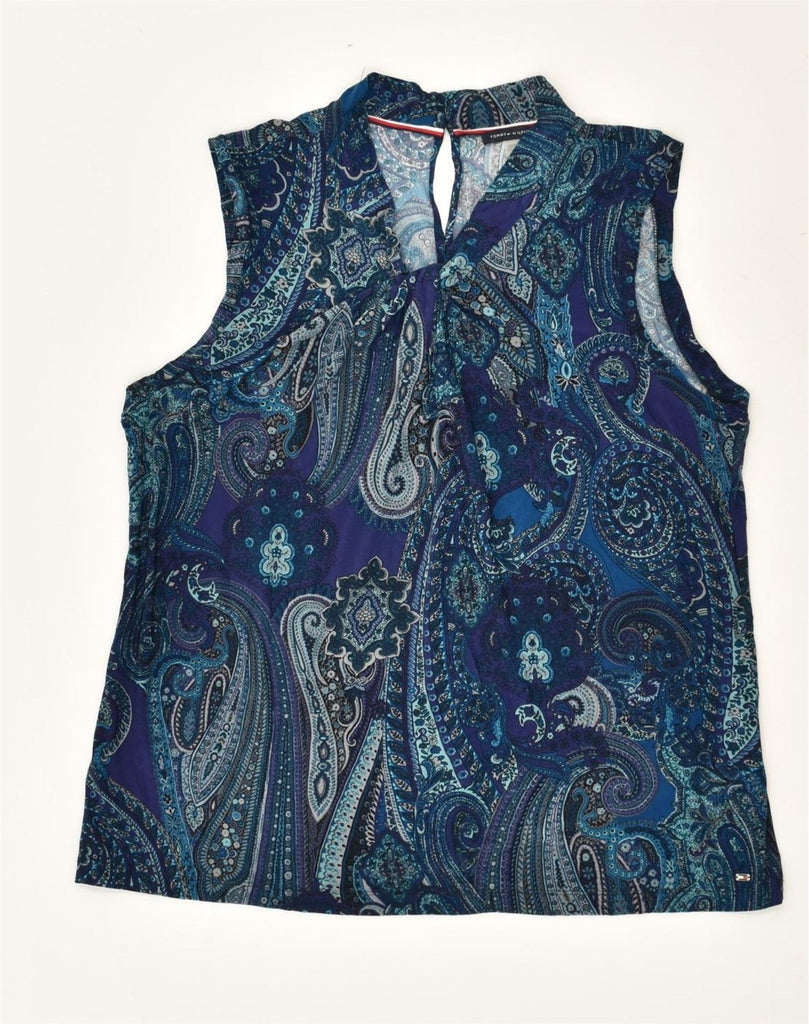 TOMMY HILFIGER Womens Sleeveless Blouse Top UK 18 XL Navy Blue Paisley | Vintage Tommy Hilfiger | Thrift | Second-Hand Tommy Hilfiger | Used Clothing | Messina Hembry 