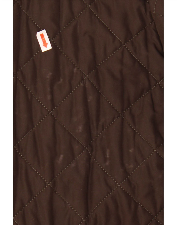 BARBOUR Mens Quilted Jacket UK 40 Large Brown Polyester