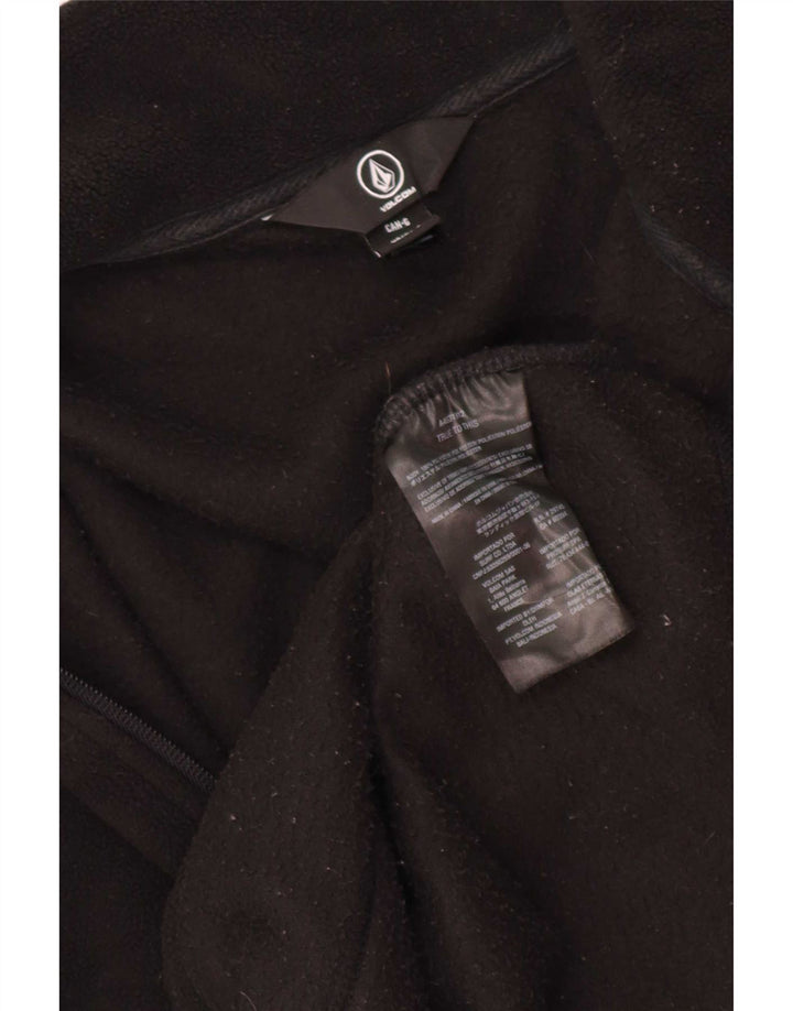 Volcom Mens Zip Neck Fleece Jumper Large Black Polyester