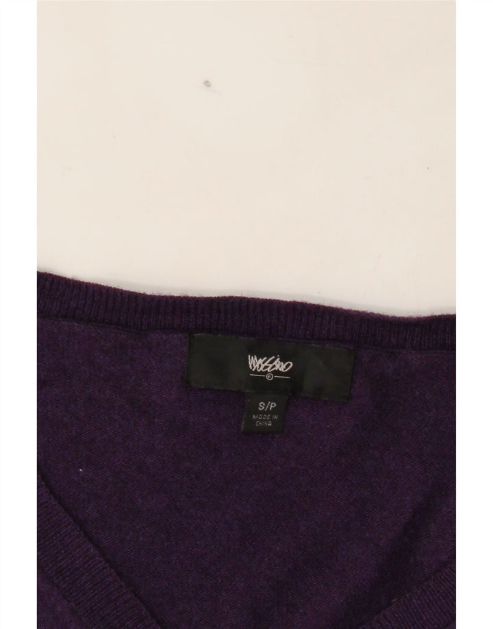 MOSSIMO Womens V-Neck Jumper Sweater UK 10 Small Purple Nylon Vintage Mossimo and Second-Hand Mossimo from Messina Hembry 