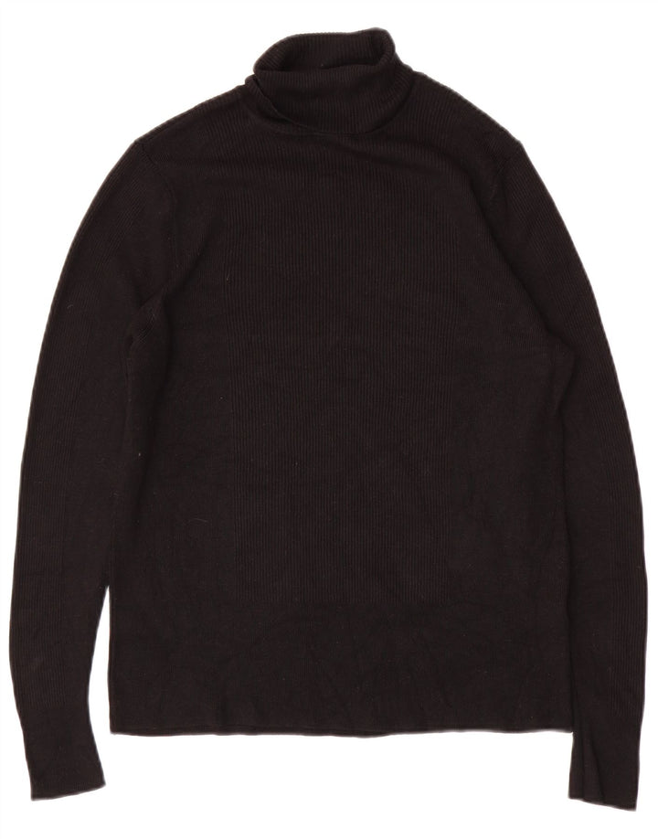 Marks & Spencer Womens Roll Neck Jumper Sweater UK 18 XL  Black Viscose