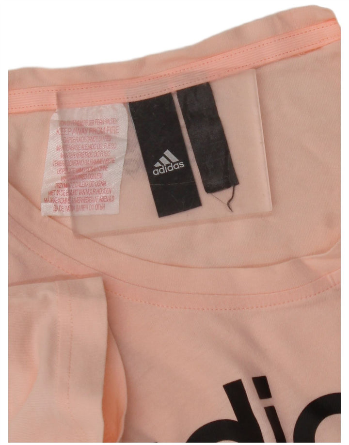 ADIDAS Girls Graphic T-Shirt Top 13-14 Years Pink
