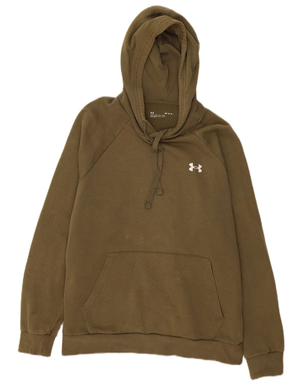 Under Armour Mens Hoodie Jumper Medium Khaki Cotton