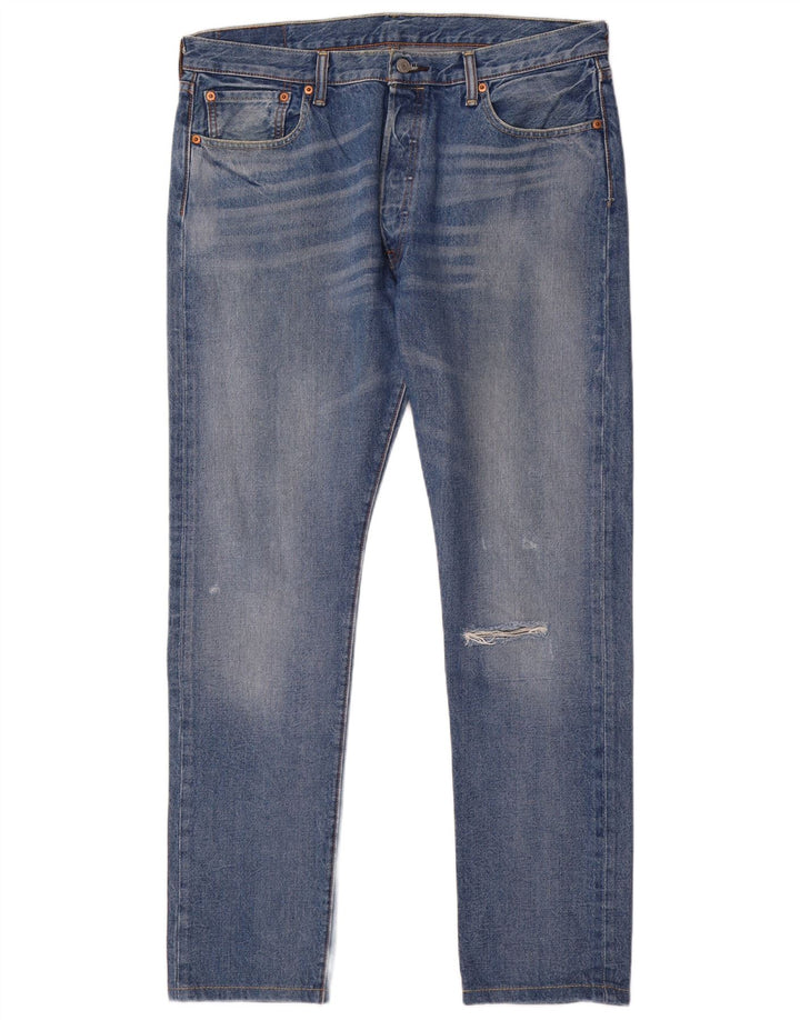 Levi's Mens 501 Straight Jeans W36 L34 Blue Cotton