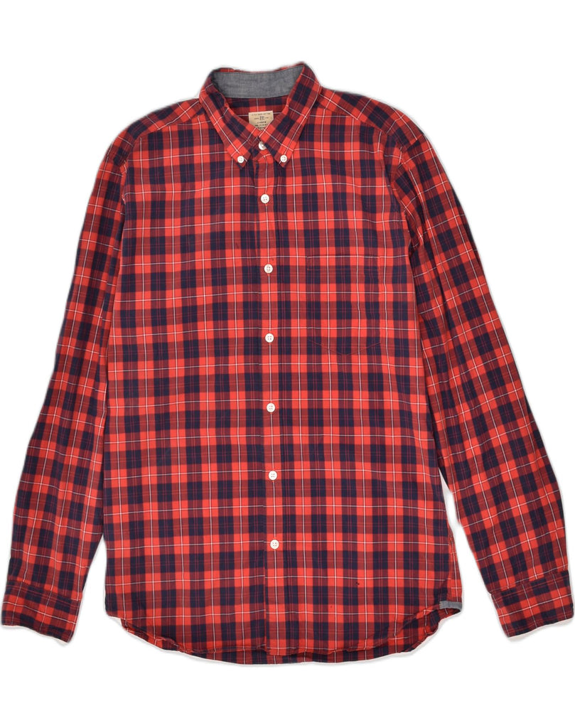 J. CREW Mens Shirt Medium Red Check Cotton | Vintage J. Crew | Thrift | Second-Hand J. Crew | Used Clothing | Messina Hembry 